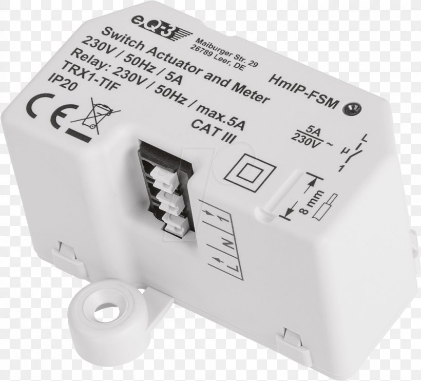 HomeMatic HmIP-FSM16 Switching Actuator Hardware/Electronic EQ-3 AG Electronics Maison Intelligente, PNG, 1000x906px, Eq3 Ag, Actor, Actuator, Computer Hardware, Electronic Component Download Free