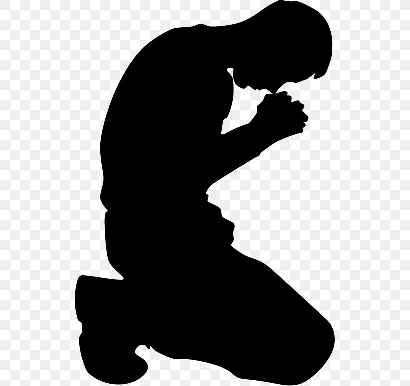Praying Hands Kneeling Silhouette Clip Art, PNG, 520x772px, Praying Hands, Black And White, Hand, Joint, Kneeling Download Free