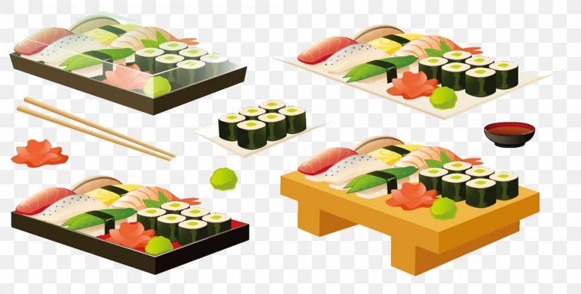Sushi Japanese Cuisine Sashimi Seafood, PNG, 1000x507px, Sushi, Asian Food, Bento, Cuisine, Dish Download Free