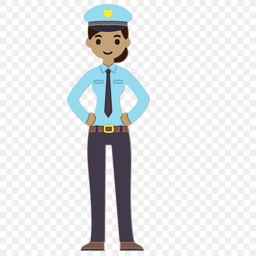 Cartoon Standing Uniform Headgear Gentleman, PNG, 1500x1500px, Watercolor, Cartoon, Construction Worker, Gentleman, Headgear Download Free