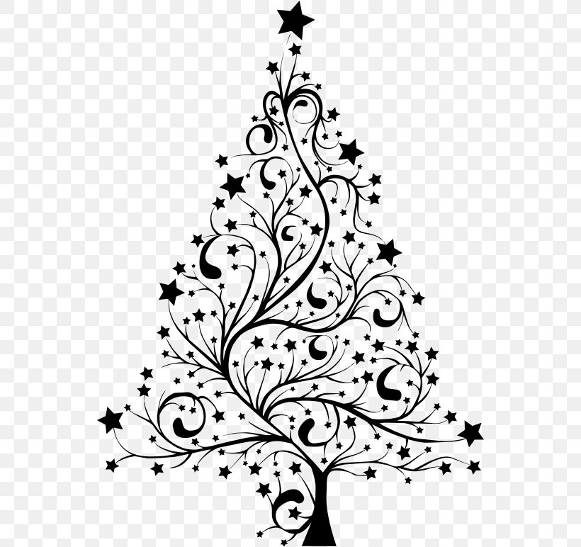 Christmas Tree Clip Art, PNG, 547x772px, Christmas Tree, Art, Artwork, Black, Black And White Download Free