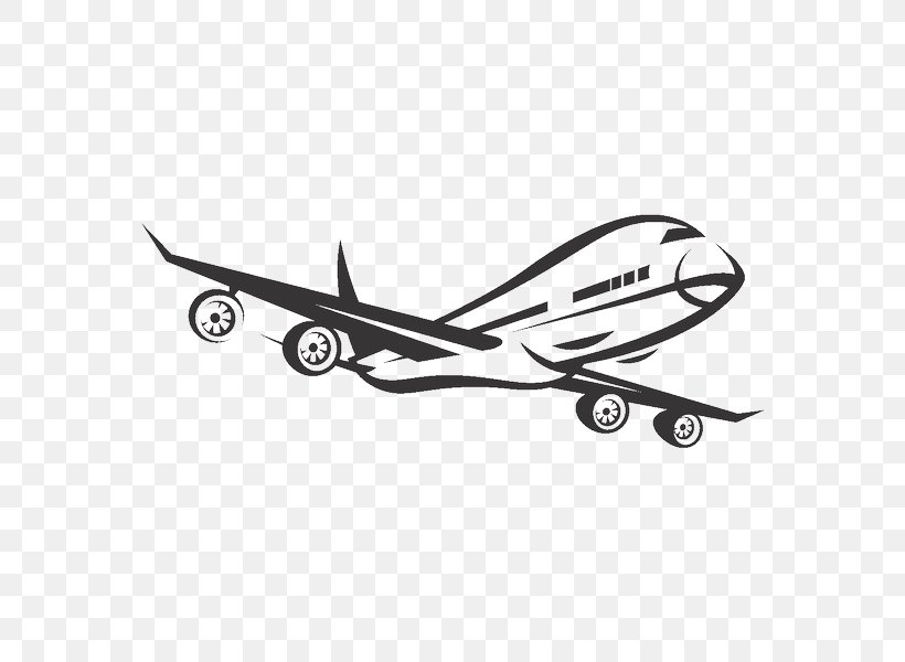 Airplane Aircraft Sticker, PNG, 600x600px, Airplane, Aircraft, Automotive Design, Aviation, Black And White Download Free
