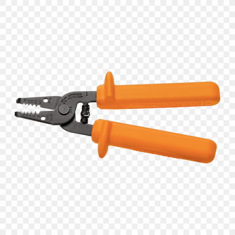 Klein Tools Wire Stripper Hand Tool Cutting Tool, PNG, 1000x1000px, Klein Tools, American Wire Gauge, Crimp, Cutting Tool, Diagonal Pliers Download Free