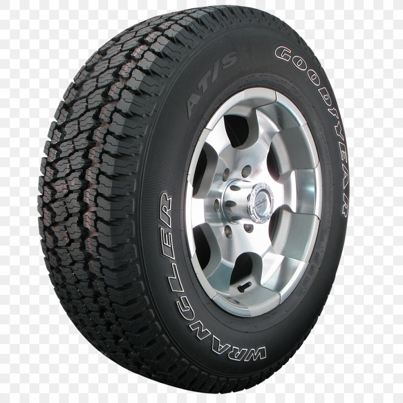 Tread Car Goodyear Wrangler AT/S Motor Vehicle Tires Goodyear Tire And Rubber Company, PNG, 1000x1000px, Tread, Alloy Wheel, Auto Part, Automotive Tire, Automotive Wheel System Download Free
