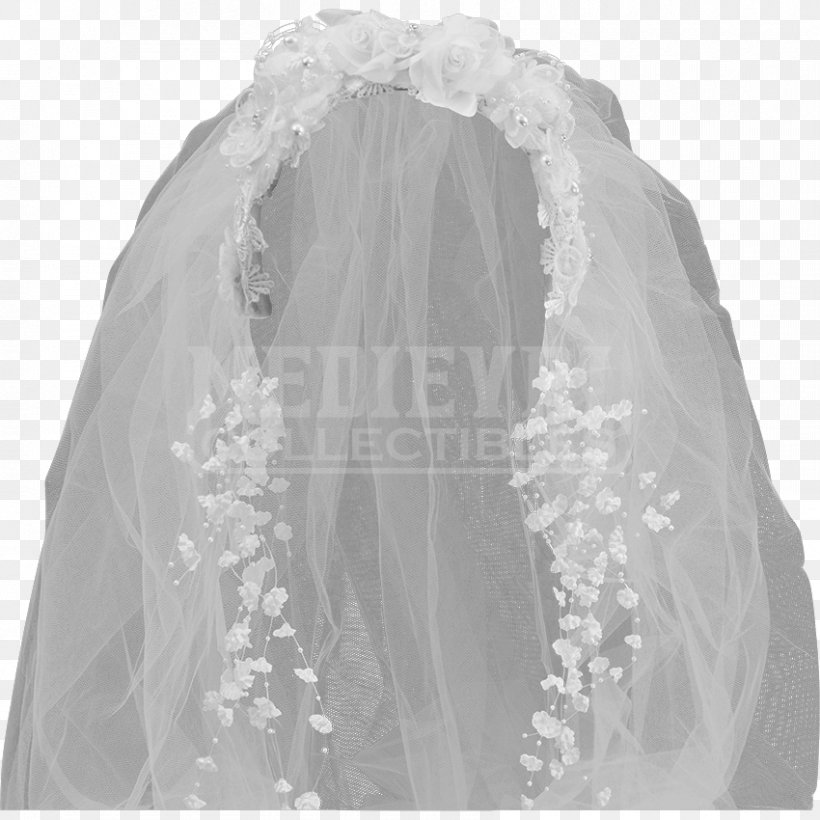 Veil Wedding Dress Headband Bride, PNG, 850x850px, Veil, Barrette, Black And White, Bridal Accessory, Bridal Clothing Download Free