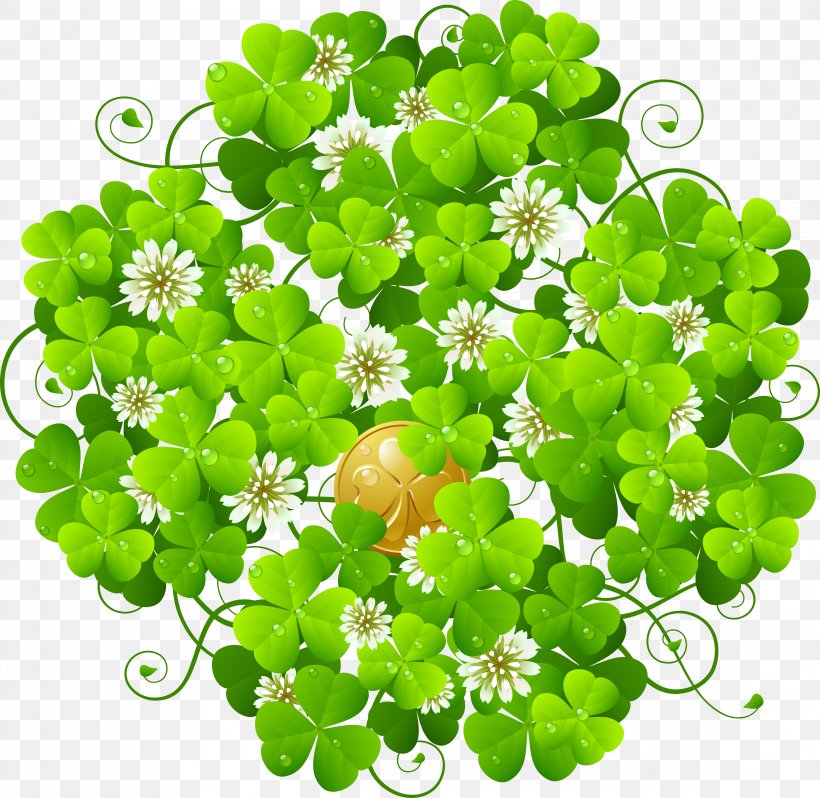 Saint Patricks Day Four-leaf Clover, PNG, 4639x4520px, Saint Patricks Day, Clover, Flower, Flowering Plant, Fourleaf Clover Download Free