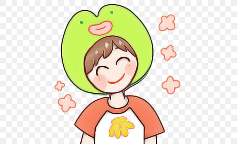 Cartoon Green Cheek Happy Smile, PNG, 500x500px, Cartoon, Cheek, Child, Green, Happy Download Free