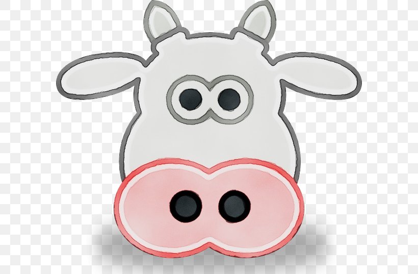 Cartoon Pink Nose Snout Head, PNG, 600x537px, Watercolor, Cartoon, Head, Nose, Paint Download Free