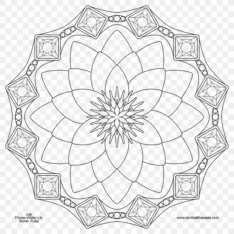Mandala Coloring Book Drawing Birthstone Adult, PNG, 1600x1600px, Mandala, Adult, Area, Artwork, Birth Flower Download Free