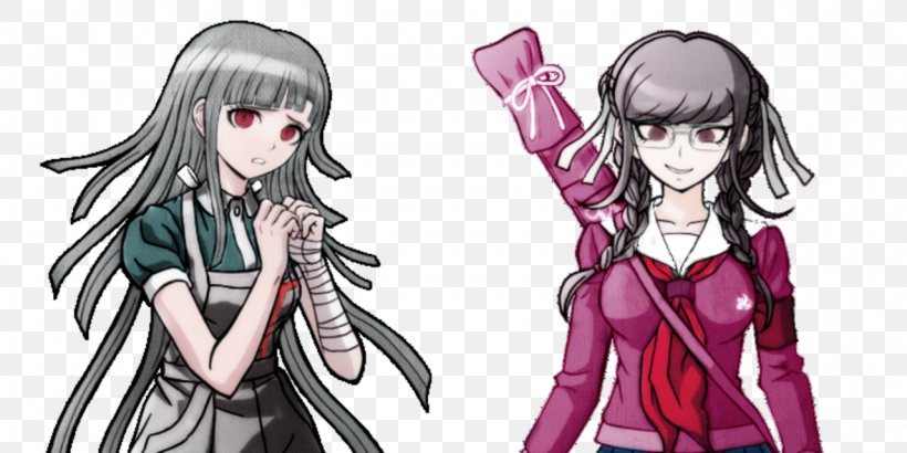 Danganronpa V3: Killing Harmony Black Hair Hair Coloring Purple, PNG, 1280x640px, Watercolor, Cartoon, Flower, Frame, Heart Download Free