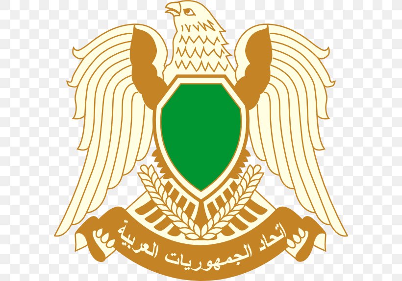 Libyan Civil War Tripoli Federation Of Arab Republics Italian Libya Coat Of Arms Of Libya, PNG, 600x575px, Libyan Civil War, Area, Artwork, Beak, Coat Of Arms Download Free