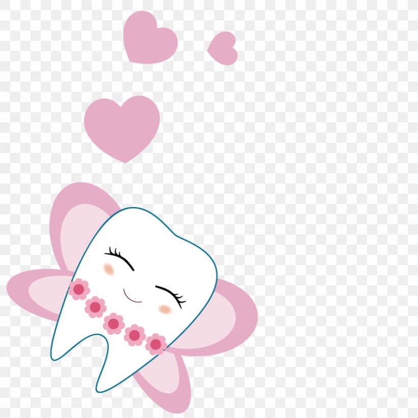 Tooth Fairy Human Tooth Clip Art, PNG, 850x850px, Watercolor, Cartoon, Flower, Frame, Heart Download Free