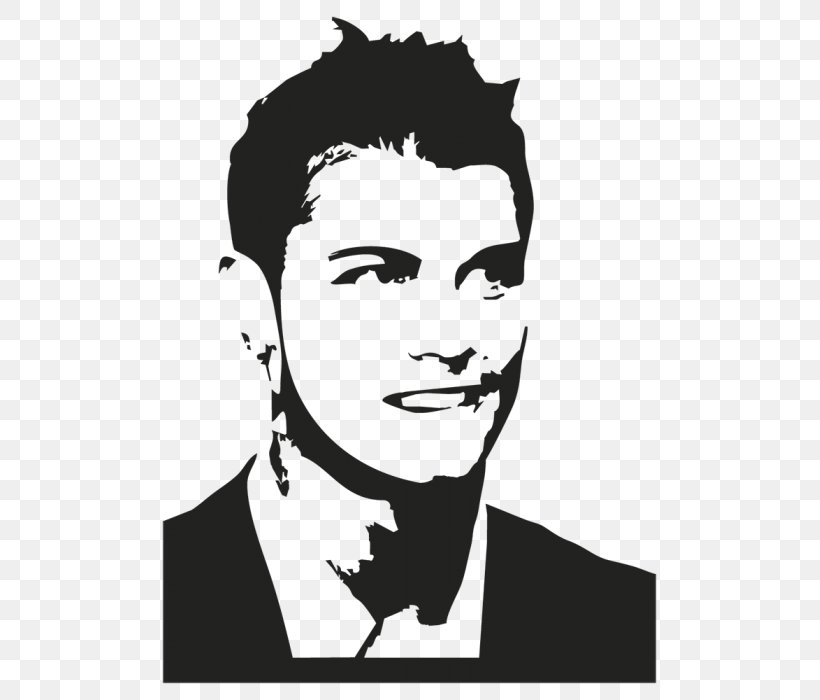 Cristiano Ronaldo Real Madrid C.F. Portugal National Football Team Stencil Drawing, PNG, 527x700px, Cristiano Ronaldo, Art, Black And White, Drawing, Face Download Free