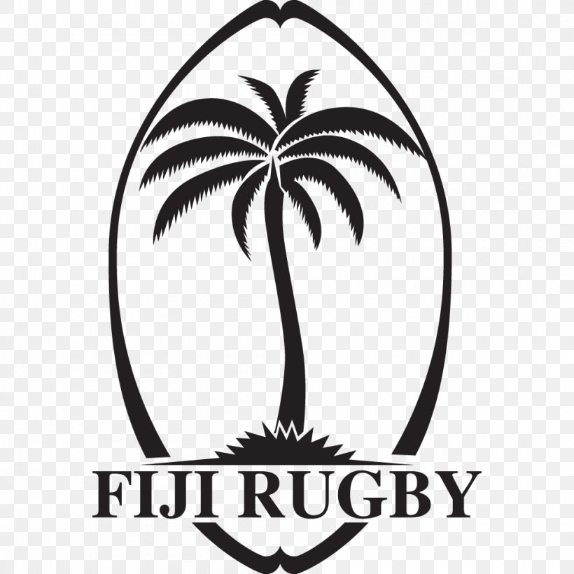 Fiji National Rugby Union Team Logo, PNG, 1000x1000px, Fiji, Arecales, Artwork, Black And White, Brand Download Free