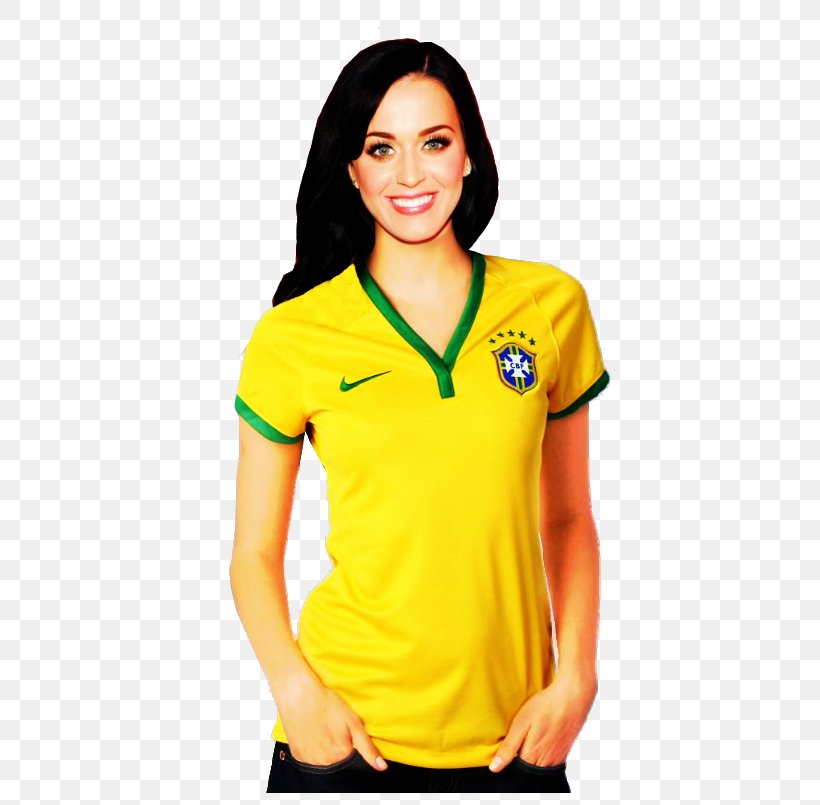 Katy Perry T-shirt 2014 FIFA World Cup Brazil, PNG, 500x805px, 2014 Fifa World Cup, Katy Perry, Brazil, Clothing, Collar Download Free