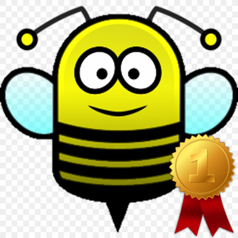 Bee Download, PNG, 1024x1024px, Bee, Emoticon, Happiness, Honey Bee, Smile Download Free