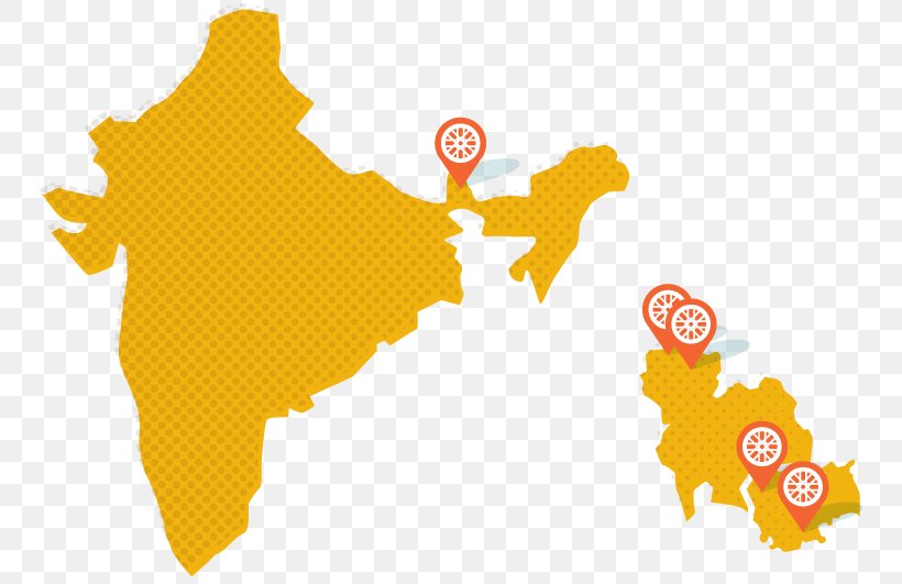 India Vector Map, PNG, 750x531px, India, Contour Line, Geography, Map, Orange Download Free
