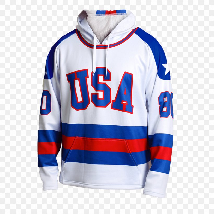 Miracle On Ice Hoodie United States National Men's Hockey Team Ice Hockey Equipment, PNG, 1000x1000px, Miracle On Ice, Blue, Brand, Clothing, Electric Blue Download Free