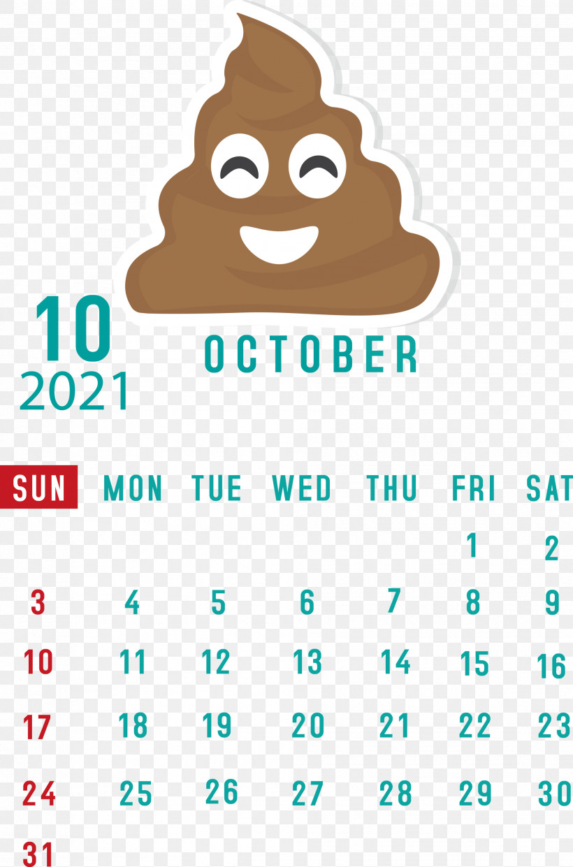October 2021 Printable Calendar October 2021 Calendar, PNG, 1982x3000px, October 2021 Printable Calendar, Behavior, Calendar System, Cartoon, Face Download Free