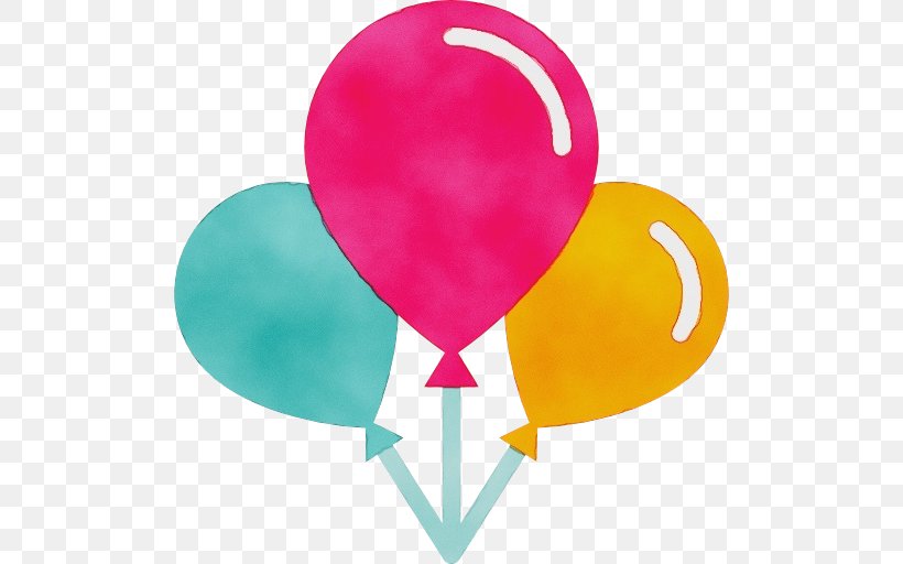 Adorable Balloons Design & Decor Birthday Party Transparency, PNG, 512x512px, Watercolor, Balloon, Birthday, Magenta, Paint Download Free