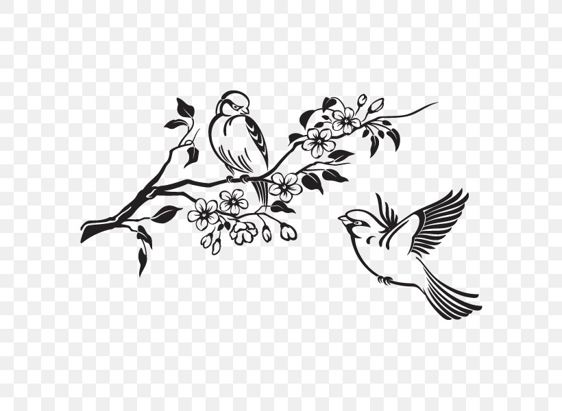 Wall Decal Sticker Branch, PNG, 600x600px, Wall Decal, Art, Beak, Bird, Black And White Download Free