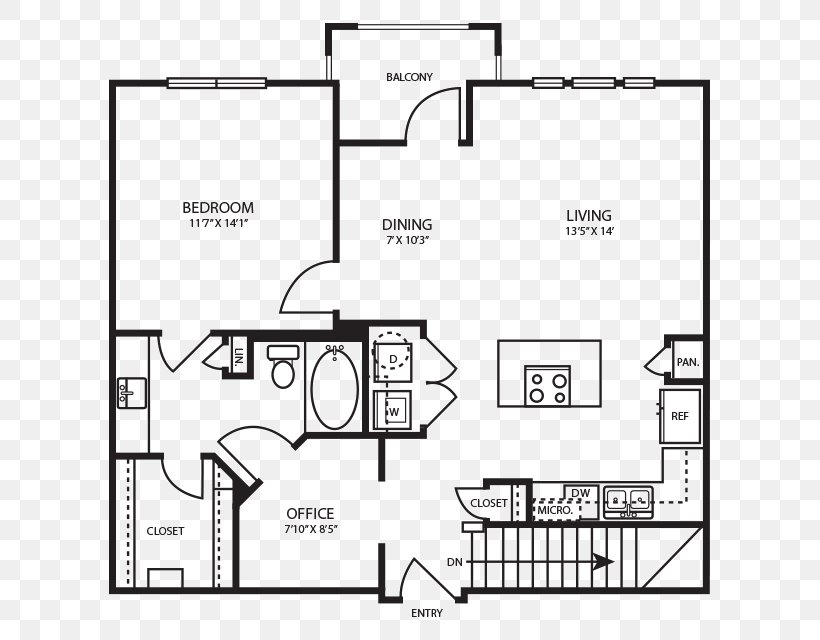 Ovation Sevona Avion Apartment Downtown Dallas Renting, PNG, 640x640px, Ovation, Apartment, Area, Bedroom, Black And White Download Free