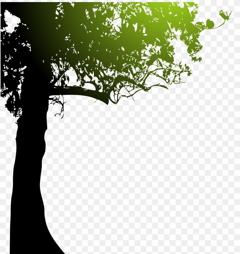 Silhouette Royalty-free Tree, PNG, 2464x2608px, Silhouette, Black And White, Branch, Grass, Green Download Free