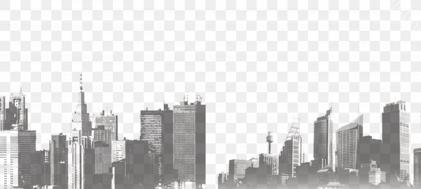 Black And White Skyline Skyscraper Building, PNG, 3543x1596px, Black And White, Architecture, Building, City, Cityscape Download Free