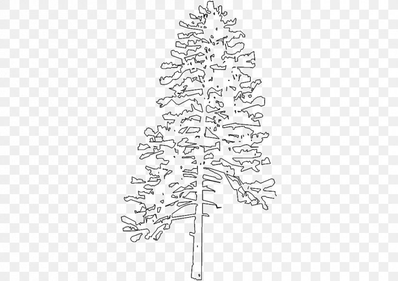 Fir Spruce Christmas Tree Twig Line Art, PNG, 1000x707px, Fir, Black And White, Branch, Christmas, Christmas Decoration Download Free