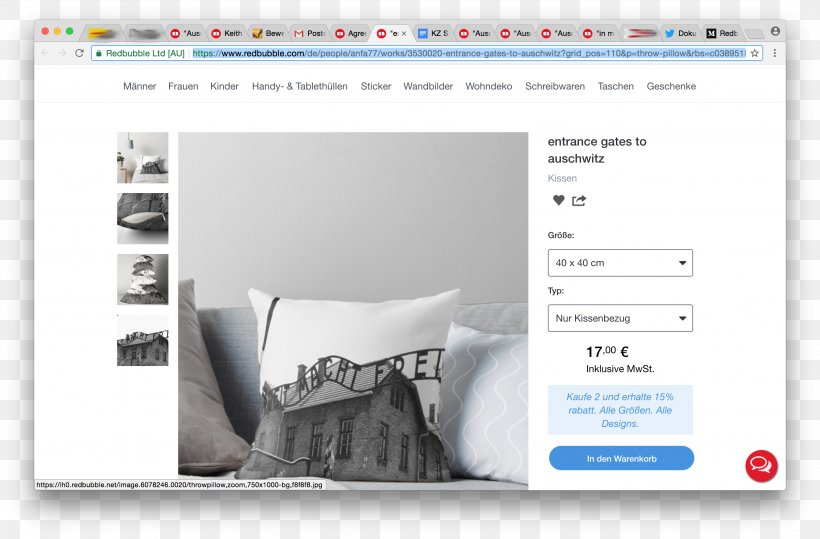 Screenshot The Holocaust Commerce Redbubble, PNG, 2688x1770px, Screenshot, Arbeit Macht Frei, Brand, Cache, Commerce Download Free