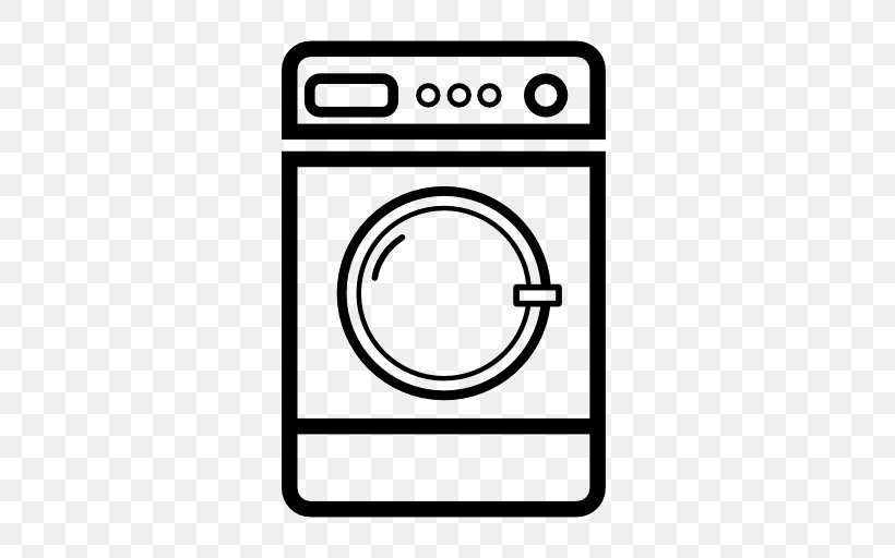 Washing Machines Laundry Symbol, PNG, 512x512px, Washing Machines, Area, Black And White, Brand, Cleaning Download Free