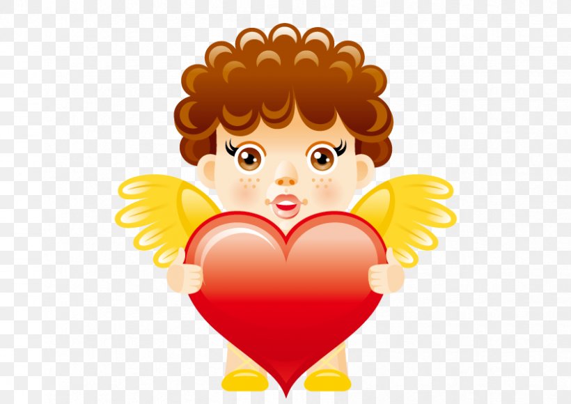 Angel Heart Clip Art, PNG, 842x596px, Watercolor, Cartoon, Flower, Frame, Heart Download Free