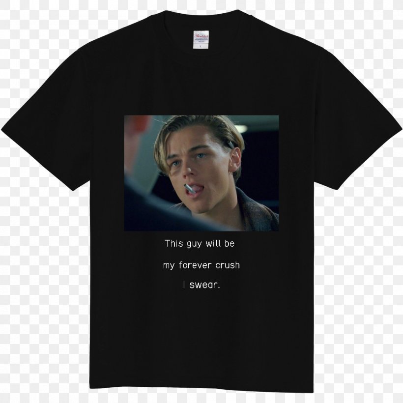 T-shirt Leonardo DiCaprio Clothing Raglan Sleeve, PNG, 1000x1000px, Tshirt, Black, Brand, Clothing, Ebay Korea Co Ltd Download Free