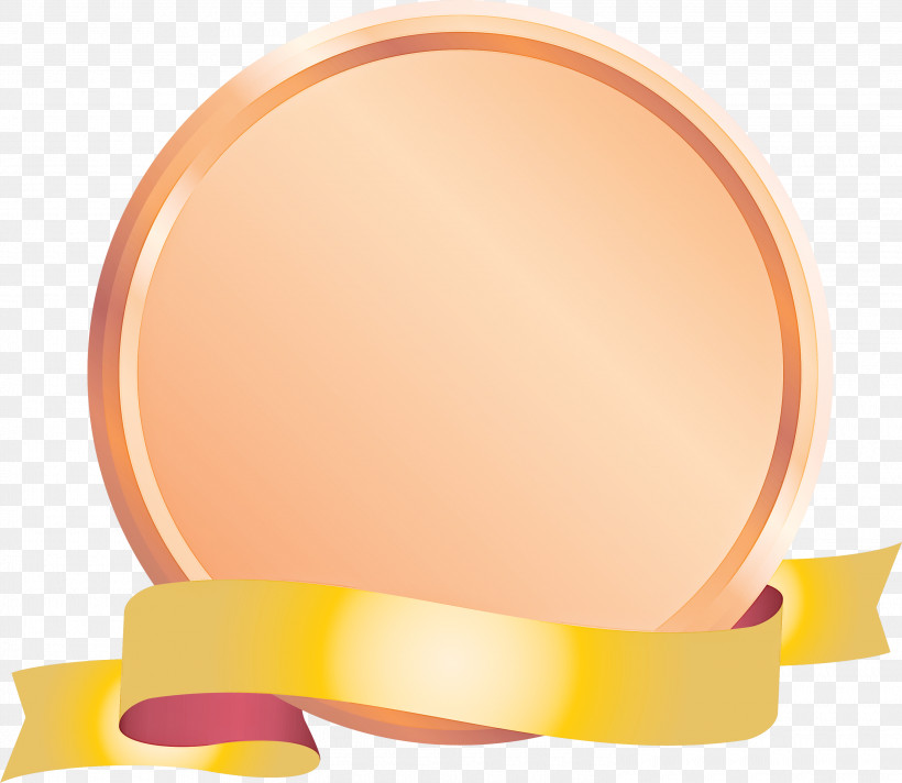 Emblem Ribbon, PNG, 3000x2606px, Emblem Ribbon, Orange, Peach, Yellow Download Free