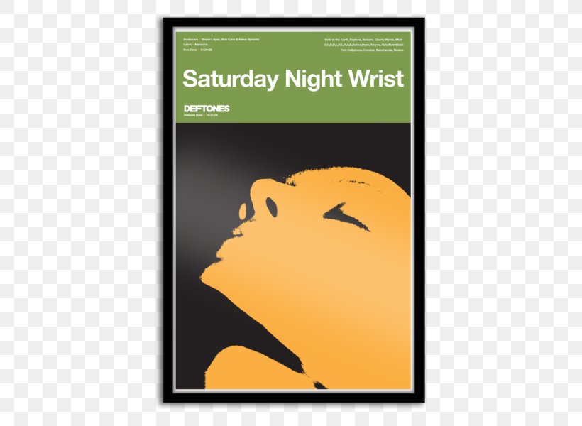 Poster Saturday Night Wrist Deftones Koi No Yokan Screen Printing, PNG, 600x600px, Poster, Album, Around The Fur, Compact Disc, Deftones Download Free