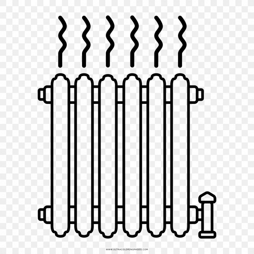 Heating Radiators Clip Art, PNG, 1000x1000px, Radiator, Black And White, Central Heating, Heater, Heating Radiators Download Free
