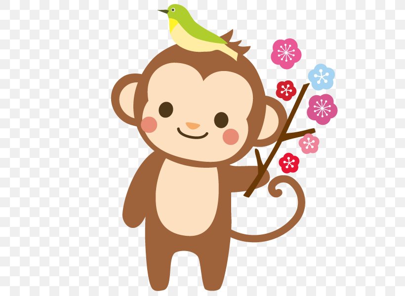 Monkey Illustrator New Year Card Clip Art, PNG, 600x600px, Monkey, Advertising, Big Cats, Book Illustration, Carnivoran Download Free