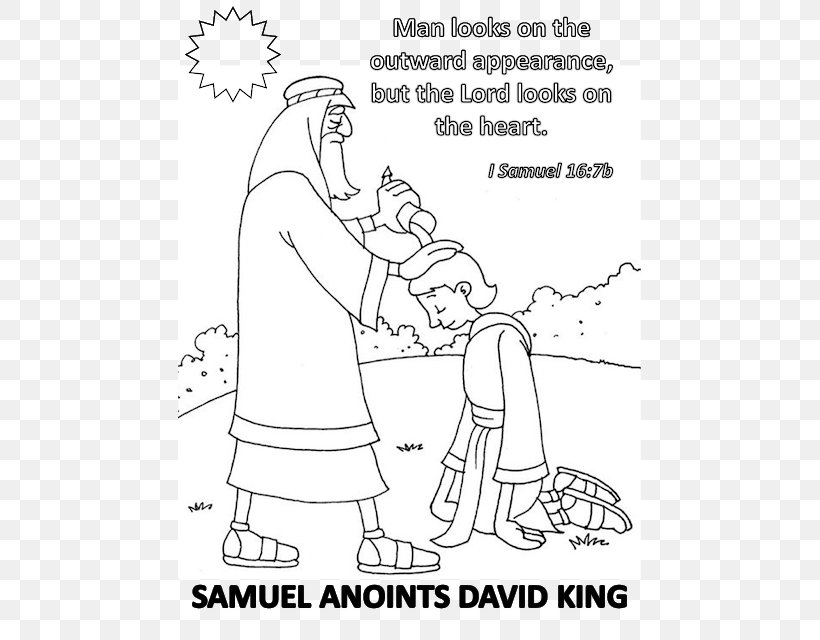 Books Of Samuel Bible Anointing 1 Samuel 16 Coloring Book, PNG, 484x640px, Watercolor, Cartoon, Flower, Frame, Heart Download Free