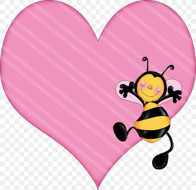 Honey Bee Insect Heart Clip Art, PNG, 899x877px, Watercolor, Cartoon, Flower, Frame, Heart Download Free