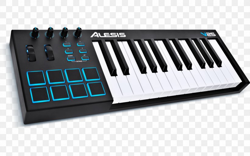 MIDI Keyboard MIDI Controllers Alesis Musical Instruments, PNG, 3000x1875px, Watercolor, Cartoon, Flower, Frame, Heart Download Free