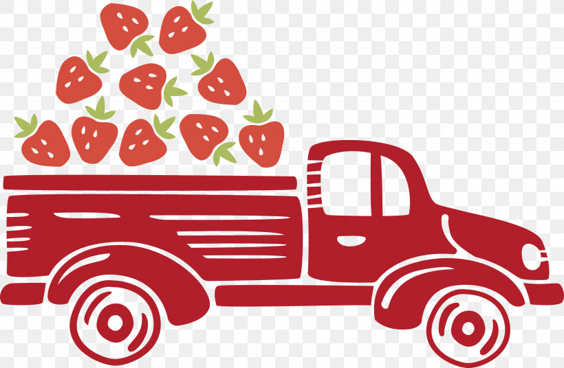 Strawberry Truck Autumn Fruit, PNG, 3000x1963px, Strawberry Truck, Area, Autumn, Fruit, Line Download Free