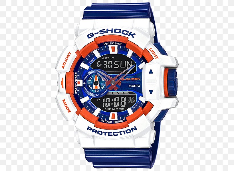 G-Shock GA-400 Shock-resistant Watch Casio, PNG, 500x600px, Gshock, Blue, Brand, Casio, Clock Download Free