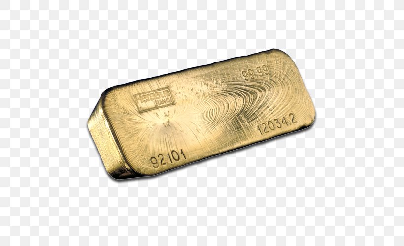 Gold Bar Good Delivery Heraeus Gold As An Investment, PNG, 500x500px, Gold, Brass, Bullion, Coin, Gold As An Investment Download Free