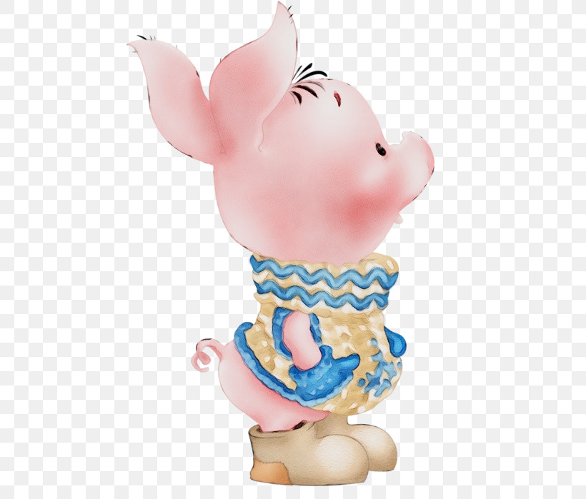 Figurine Pink Animal Figure Toy, PNG, 499x699px, Watercolor, Animal Figure, Figurine, Paint, Pink Download Free