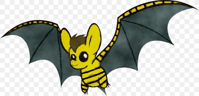 Cartoon Bat Clip Art Yellow Fictional Character, PNG, 900x436px, Watercolor, Animation, Bat, Cartoon, Fictional Character Download Free