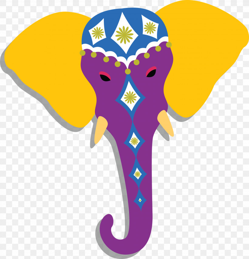 Indian Elephant, PNG, 2891x3000px, Indian Elephant, Elephant, Meter, Purple Download Free