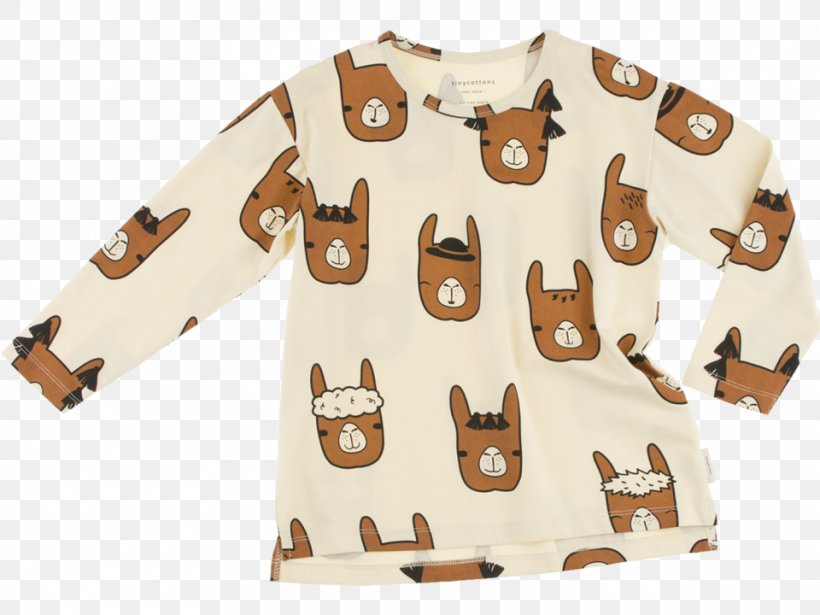 Sleeve T-shirt Children's Clothing Llama, PNG, 960x720px, Sleeve, Brown, Cardigan, Clothing, Cotton Download Free