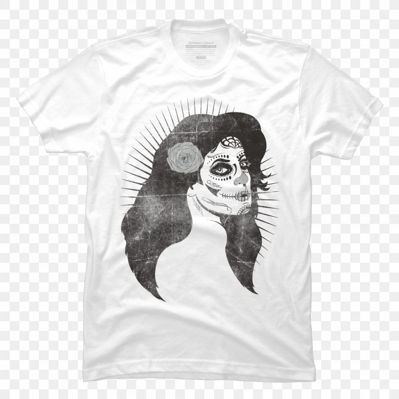 T-shirt Calavera Art TeePublic Drawing, PNG, 1800x1800px, Tshirt, Art, Black, Brand, Calavera Download Free
