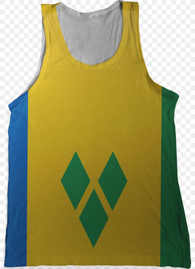 Flag Of Saint Vincent And The Grenadines Flag Of Saint Vincent And The Grenadines T-shirt Island Country, PNG, 1296x1786px, Grenadines, Active Shirt, Active Tank, Antilles, Caribbean Download Free