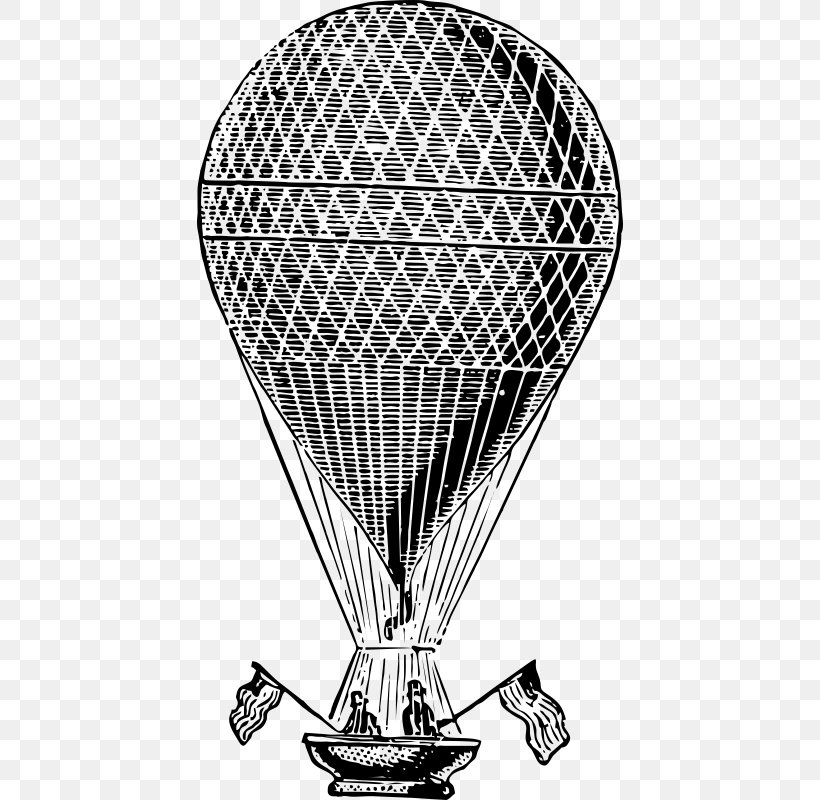 Hot Air Balloon Vintage Clothing Aerostat Clip Art, PNG, 426x800px, Hot Air Balloon, Aerostat, Bag, Balloon, Black And White Download Free